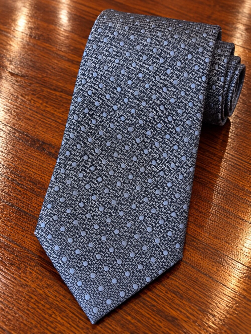 Nautica Polka Dot Blue and Grey Mens Necktie One Size